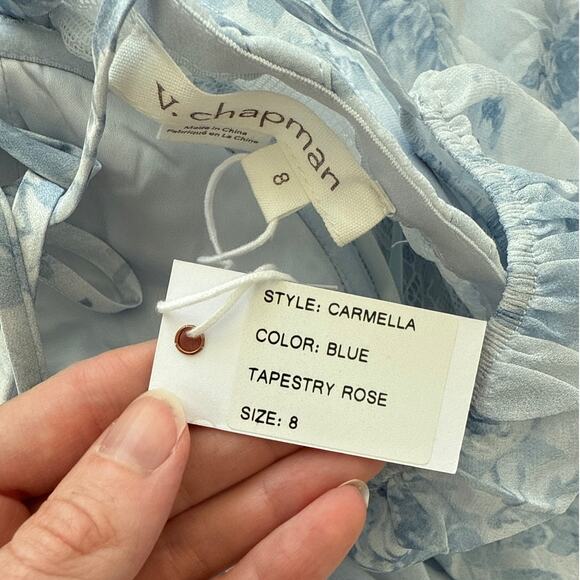 V. Chapman Maxi Dress Carmella Size 8 Color Tapestry Rose Blue - Picture 4 of 7